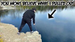 MAGNET FISHING IN GIANT BOTTOMLESS QUARRY! YOU WONT BELIEVE WHAT I PULLED OUT OF IT (LIVE)