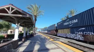 VR180 - BNSF Intermodal Freight Train Eastbound in Fullerton CA - July 17th 2020 (2/3)