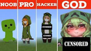 NOOB VS PRO VS HACKER VS GOD Minecraft Pixel art Creeper