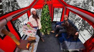 Winter Camping In Inflatable Cabin | Christmas Special