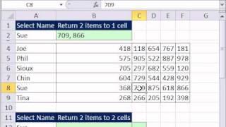 Excel Magic Trick 702: VLOOKUP Return Two Values to One Cell or Two Cells