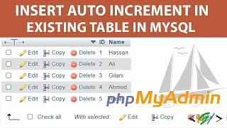 How to Add Auto Increment Column in Existing Table in MySQL Database in Phpmyadmin