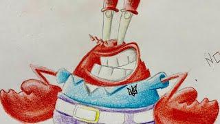  How to draw Mr Krabs art (60fps 4k)