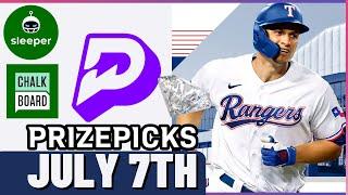 MLB PRIZEPICKS | CHALKBOARD | SLEEPER | PROP PICKS | SUNDAY | 7/7/2024 | MLB BETTING | BET PROPS