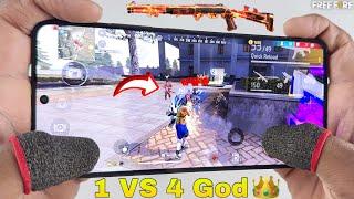 1 vs 4 free fire gameplay onetap headshot with 2 finger claw handcam in poco x7 pro gaming phone