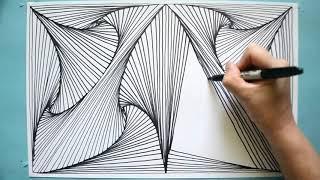 Fun 3D Pattern / Line Illusion Trick / Daily Art Therapy / Day 56