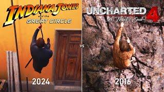 Indiana Jones and The Great Circle vs Uncharted 4 | Physics and Details Comparison