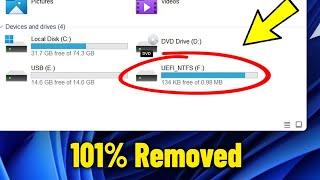 Remove UEFI NTFS Partition From USB Drive in Windows 11 / 10 / 8 / 7 - How To Delete uefi ntfs 