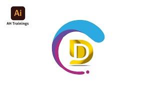 How to Make D Letter logo / How to Create a logo in illustrator / Adobe Illustrator Tutorials