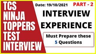 TCS Ninja Topper Interview Experience | Off Campus Drive For 2022 Batch