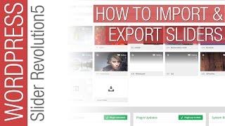 How To Import & Export Slider Revolution 5 Sliders