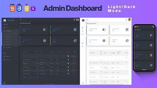 Admin Dashboard with Dark & Light mode | HTML CSS Javascript Bootstrap Jquery | Responsive  | Free