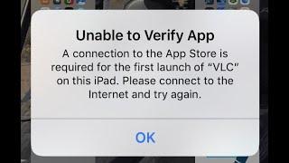 Unable to verify App a connection to the app store is required for the first launch