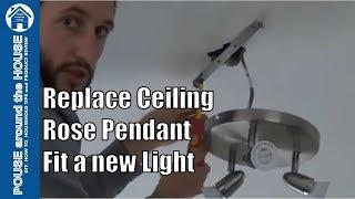 How to fit & wire a ceiling light. Change ceiling rose pendant. Lighting circuits explained.