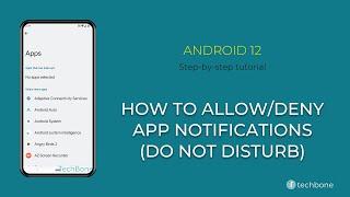 How to Allow/Deny App notifications in Do Not Disturb [Android 12]