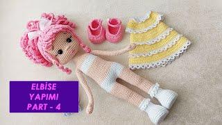 Pembe Saçlı Bebek Elbise Yapımı 4. Bölüm(amigurumi doll tutorial)English subtitle