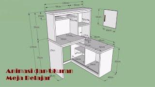 Perabot Hemat Ruang Ukuran Meja Belajar + Rak Buku terbaru 2022