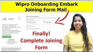 Wipro Onboarding Embark Email | Wipro Latest Onboarding Next Step After PJP