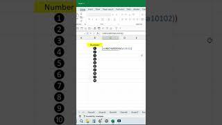 Use Circle number in excel with unichar  formula #excel #short #shortvideo #ytshorts #education