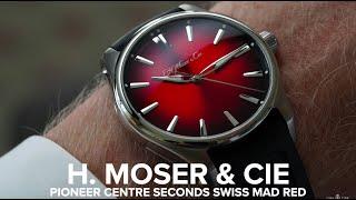 You'll get lost in the spellbinding dial of the H. Moser & Cie. Pioneer Centre Seconds Swiss Mad Red