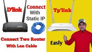 How To Connect Two Router with Lan Cable Hindi main | Connect tp-link router with Dlink router urdu