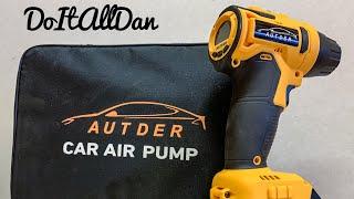 AUTDER Cordless Tyre Inflator Battery Air Compressor User Review