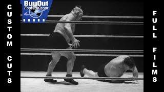 Wrestler Maurice Tillet aka The French Angel Wins Match 1940 Archival Stock Footage