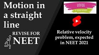 Relative Velocity Trick / Physics Problem class 11 / Revise physics for NEET 2021 in #shorts
