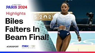 USA'S SIMONE BILES FALLS OFF THE BEAM  | #Paris2024 #Olympics