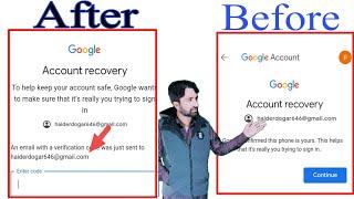 Google account Recovery problem||Google Account recovery same email verification code problem