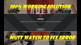 Apex Legends "Connection To Server Error" | Unable To Connect To Ea Server | Fixed