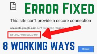 Fix This Site Can't Provide A Secure Connection | ERR_SSL_PROTOCOL_ERROR Google Chrome (Easy Way)