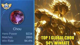 TOP 1 GLOBAL CHOU ini cheater kah? 94 winrate jadi top 1 global tapi rank mentok honor