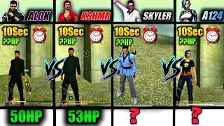 Alok vs K vs Skylar vs A124 | 10 Seconds = ? Hp | Ability Test | Kru Vision 