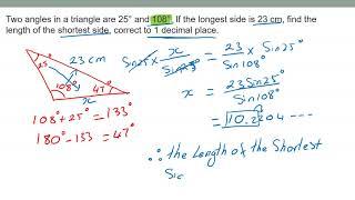 Application of sine and cosine rule : Hoang maths