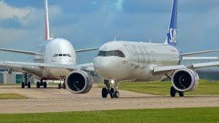 23 MINS of CLOSE UP Take-off at MAN | Manchester Airport Plane Spotting (4K) SUPER LOUD RUSH HOUR