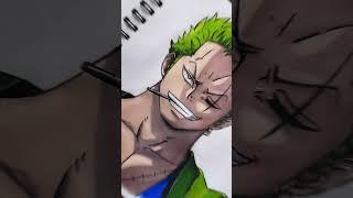 Drawing Zoro in 1 minute vs 1 hour #youtubeshorts #art #drawing #onepiece