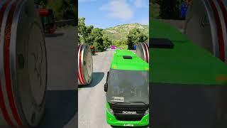 Cement Truck vs Bollard Crash #shorts #beamngdrive #gaming #viralshort #trending