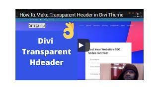 How to Make Transparent Header in Divi Theme