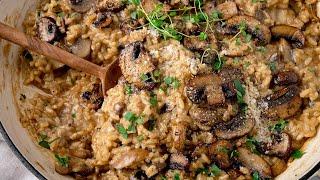 Simple Creamy Mushroom Risotto, Perfect for Meat Free Monday!