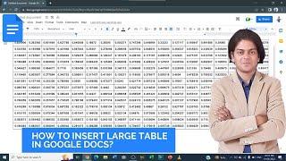 how to insert large table in google docs?
