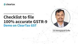 GST | Checklist to file 100% accurate GSTR-9 | Demo on ClearTax GST