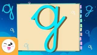 Letra G con caligrafía enlazada - El abecedario para niños
