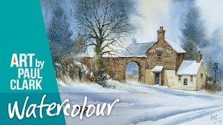 How to Paint a Country Pub in the Snow in Watercolour