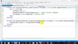 How to Use BackgroundWorker Load Value to Progressbar in VB NET 2012