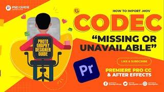 "Codec missing or unavailable" | How to import .mov files to Premiere Pro CC & After Effects - Tamil