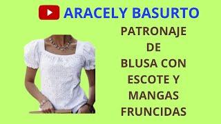 PATRONAJE DE BLUSA CON ESCOTE Y MANGAS FRUNCIDAS