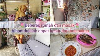 Rutinitas harian IRT || Beberes rumah dan masak || Alhamdulillah dapat kasur dari bos paksu