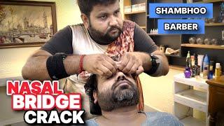 ASMR HAIR-CRACKING Head Massage, Skin Cracking, Nasal Bridge Crack By Indian Barber Shambhoo #Asmr