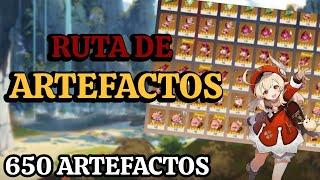 RUTA DE ARTEFACTOS -  650 ARTEFACTOS A LA SEMANA / AHORRA 300 DE RESINA / Genshin Impact / DRAGNEEL